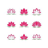 lotus flower set. lotus symbol or icon for spa salon, yoga class or wellness industry vector