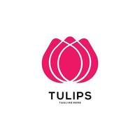tulip flower logo vector template designs