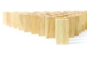 Wooden Domino in row photo