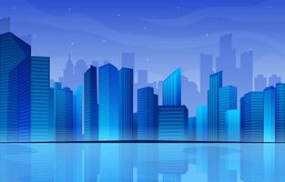 Skyscraper at Night Background vector