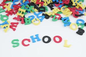 school in colorful letters photo