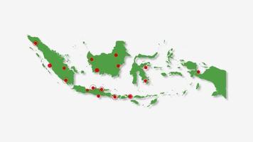 mapa indonesio con propagación de virus por radar rojo