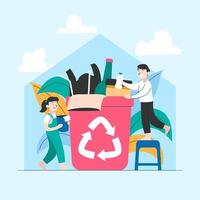 concepto de reciclaje en casa vector