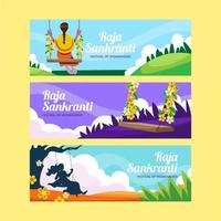 conjunto de banners raja sankranti vector