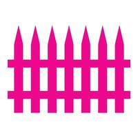 eps10 pink vector gardening wooden fence icon in simple flat trendy style isolated on white background