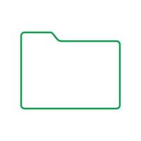 eps10 icono de línea de carpeta de vector verde en estilo plano simple aislado en fondo blanco