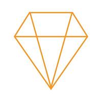 eps10 orange vector diamond line icon, or symbol in simple flat trendy style isolated on white background