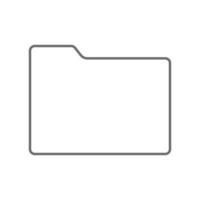 eps10 icono de línea de carpeta de vector gris en estilo plano simple aislado en fondo blanco