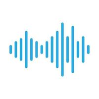 eps10 icono de línea de onda de sonido de vector azul en estilo plano simple aislado en fondo blanco