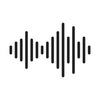 eps10 black vector sound wave line icon in simple flat trendy style isolated on white background