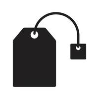 eps10 icono o logotipo de la bolsita de té vectorial negro en un estilo moderno sencillo y plano aislado en fondo blanco vector