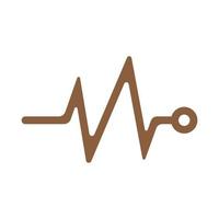 eps10 vector marrón corazón latido monitor pulso icono en estilo plano simple de moda aislado sobre fondo blanco