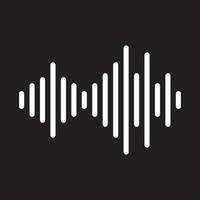 eps10 white vector sound wave line icon in simple flat trendy style isolated on black background