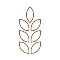 eps10 brown vector wheat line art icon or logo in simple flat trendy modern style isolated on white background