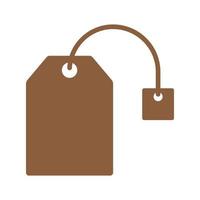 eps10 icono o logotipo de la bolsita de té vectorial marrón en un estilo moderno sencillo y plano aislado en fondo blanco vector