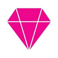 eps10 icono de diamante vectorial rosa, o símbolo en un estilo sencillo y moderno aislado en fondo blanco vector