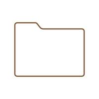 eps10 icono de línea de carpeta de vector marrón en estilo plano simple aislado en fondo blanco