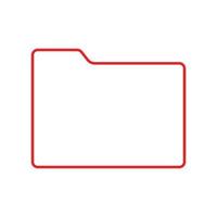 eps10 icono de línea de carpeta de vector rojo en estilo plano simple aislado en fondo blanco