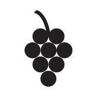 eps10 black vector grapes solid icon in simple flat trendy modern style isolated on white background