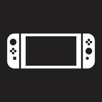 eps10 white vector video game portable device filled icon in simple flat trendy modern style isolated on black background