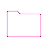eps10 icono de línea de carpeta de vector rosa en estilo plano simple aislado en fondo blanco