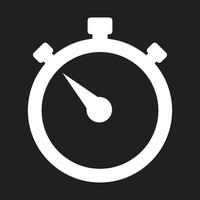 eps10 white vector stopwatch timer icon in simple flat trendy modern style isolated on black background