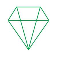 eps10 green vector diamond line icon, or symbol in simple flat trendy style isolated on white background