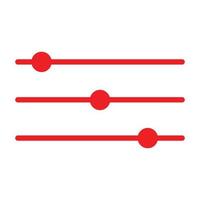 Eps10 icono de la barra deslizante vectorial roja en un estilo sencillo y moderno aislado en fondo blanco vector
