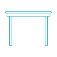 eps10 mesa de madera vectorial azul o icono de línea de escritorio en un estilo sencillo y moderno aislado en fondo blanco vector