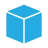 eps10 azul vector tridimensional o 3d icono de cubo en un estilo sencillo y moderno aislado en fondo blanco