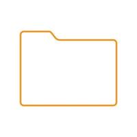 eps10 icono de línea de carpeta de vector naranja en estilo plano simple aislado en fondo blanco