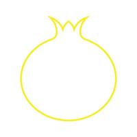 eps10 icono de línea de fruta de granada vector amarillo en estilo moderno plano simple aislado sobre fondo blanco