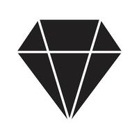 eps10 icono de diamante vectorial negro, o símbolo en un estilo sencillo y moderno aislado en fondo blanco vector