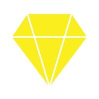 eps10 yellow vector diamond icon, or symbol in simple flat trendy style isolated on white background