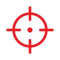 objetivo de francotirador de vector rojo eps10 o apuntar al icono de la línea de destino en un estilo simple y plano de moda aislado en fondo blanco