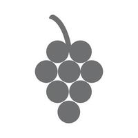 eps10 grey vector grapes solid icon in simple flat trendy modern style isolated on white background