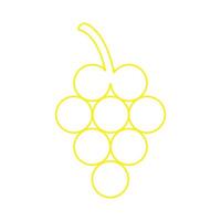 eps10 yellow vector grapes line art icon in simple flat trendy modern style isolated on white background