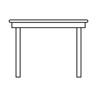 eps10 mesa de madera vectorial negra o icono de línea de escritorio en un estilo sencillo y moderno aislado en fondo blanco vector