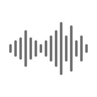 eps10 icono de línea de onda de sonido de vector gris en estilo plano simple aislado en fondo blanco