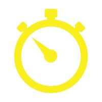 eps10 icono de temporizador de cronómetro de vector amarillo en estilo moderno plano simple aislado en fondo blanco