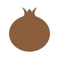 eps10 marrón vector granada fruta icono sólido en estilo moderno plano simple aislado sobre fondo blanco