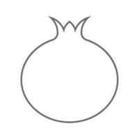 eps10 gris vector icono de línea de fruta de granada en estilo moderno plano simple aislado sobre fondo blanco
