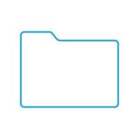 eps10 icono de línea de carpeta de vector azul en estilo plano simple aislado en fondo blanco