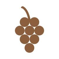 eps10 marrón vector uvas icono sólido en estilo moderno plano simple aislado sobre fondo blanco