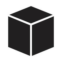 eps10 icono de cubo tridimensional o 3d vectorial negro en un estilo sencillo y moderno aislado en fondo blanco vector