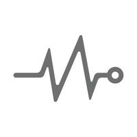 eps10 vector gris corazón latido monitor pulso icono en estilo plano simple de moda aislado sobre fondo blanco