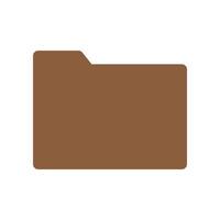 eps10 brown vector folder solid icon in simple flat trendy style isolated on white background