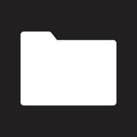 eps10 white vector folder solid icon in simple flat trendy style isolated on black background