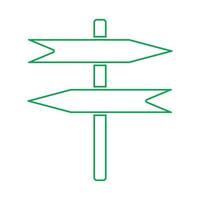 eps10 icono de línea de madera en blanco vector verde con dos flechas en estilo moderno plano simple aislado sobre fondo blanco