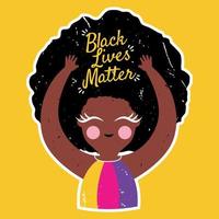 Black Lives Matter Illustration with cute black girl vector